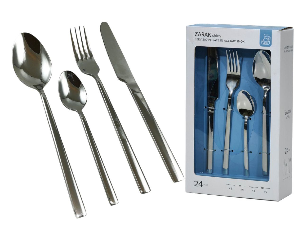 SET POSATE ZARAK 24PZ ACCIAIO 575403