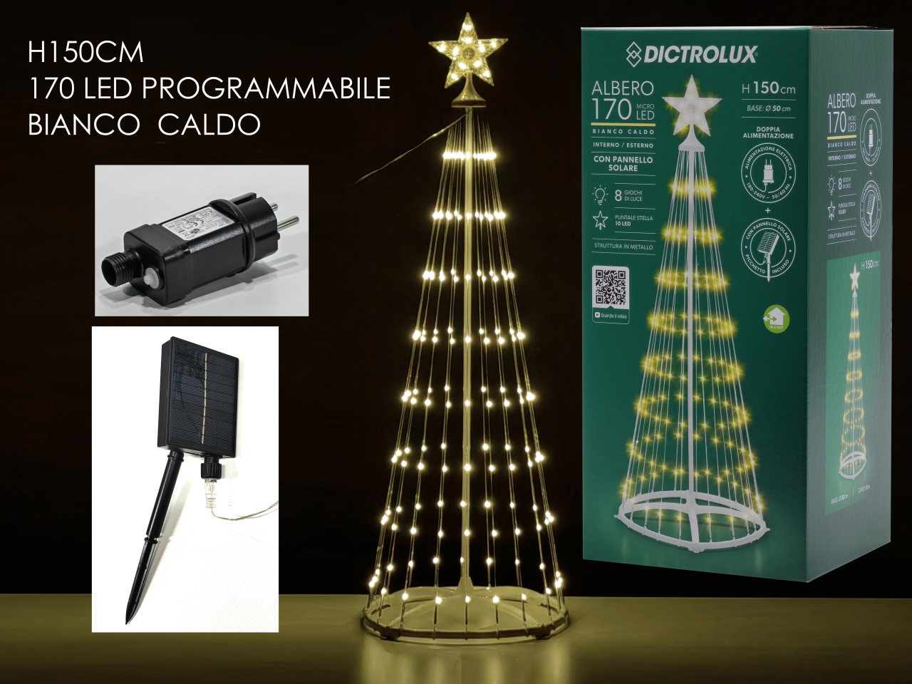 ALBERO SOLARE M1,5 C/170 LED 450100