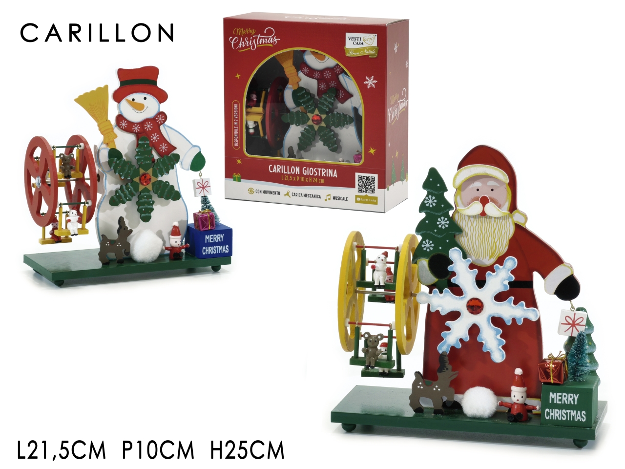 CARILLON 25CM C/SOGG. NAT. 2ASS 427453