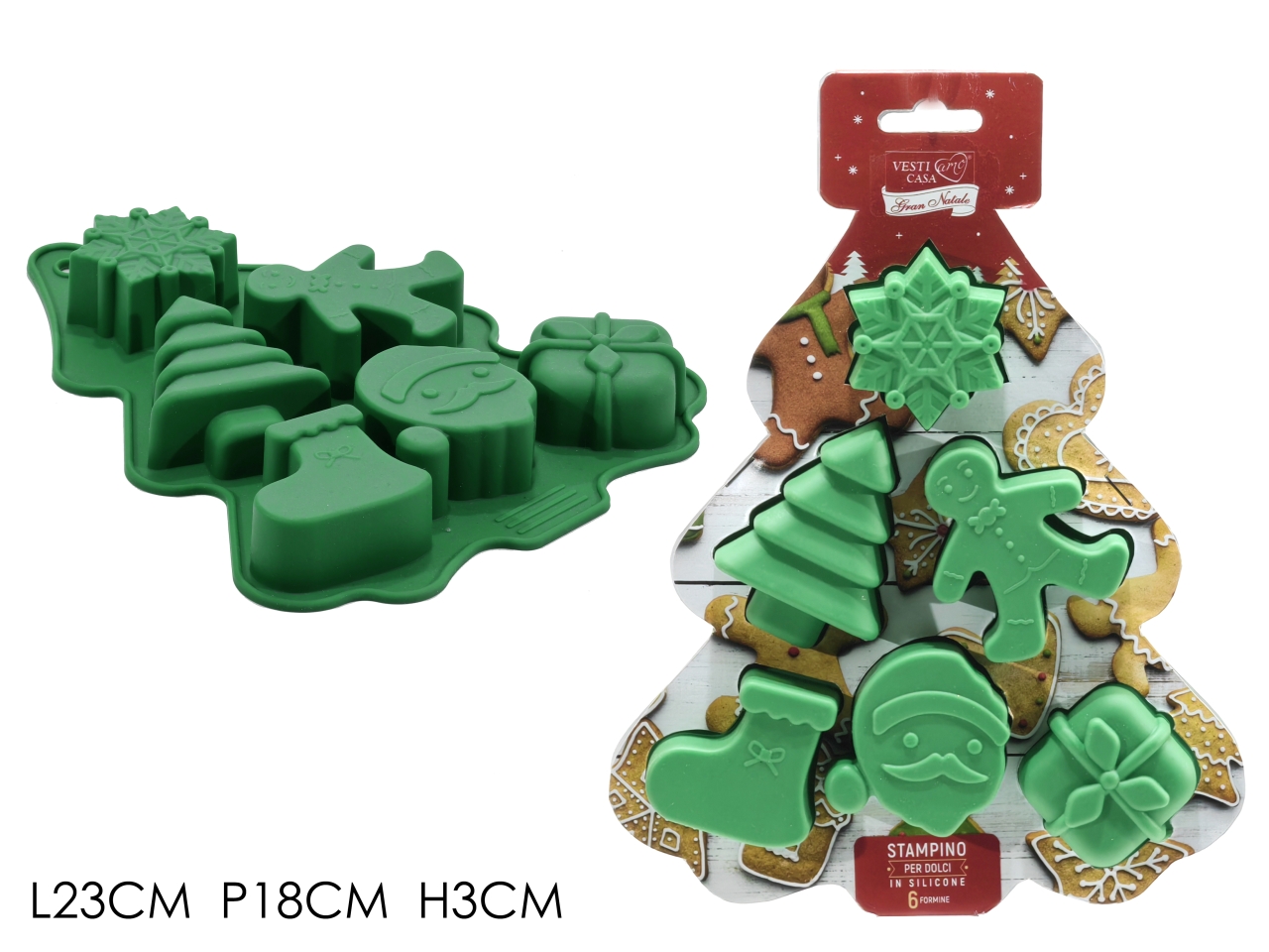 STAMPO SILICONE ALBERO 6PZ 23CM 727093 STAMPO SILICONE ALBERO 6PZ 23CM 727093