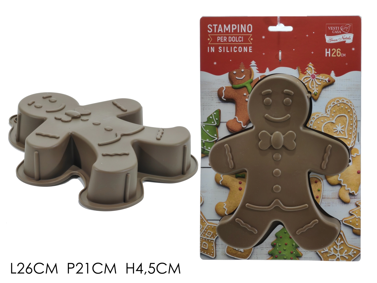 STAMPO SILICONE OMINO PAN DI ZENZERO 21X26CM727102