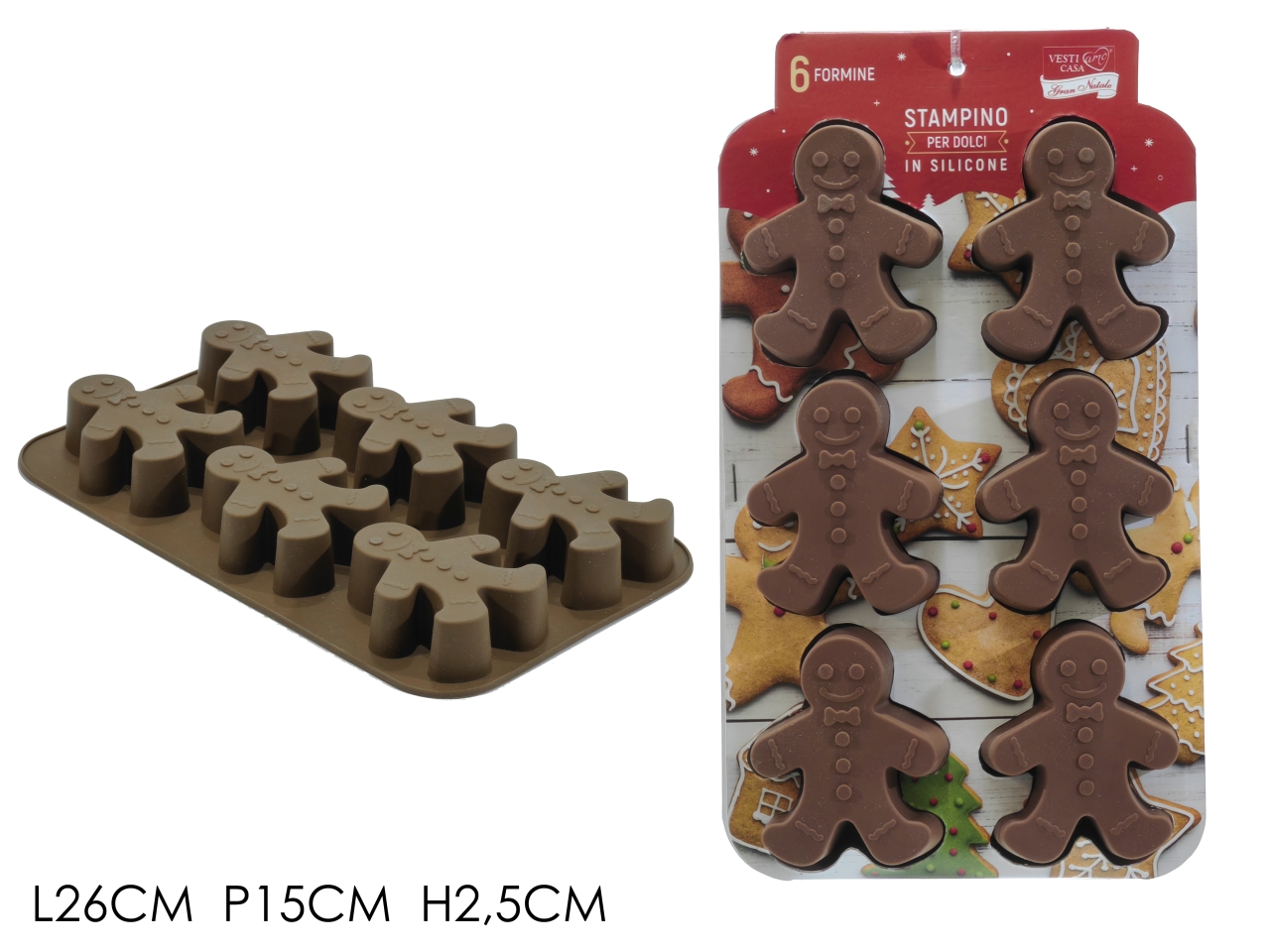 STAMPO SILICONE OMINO PAN DI ZENZ. 6PZ 25CM 727090