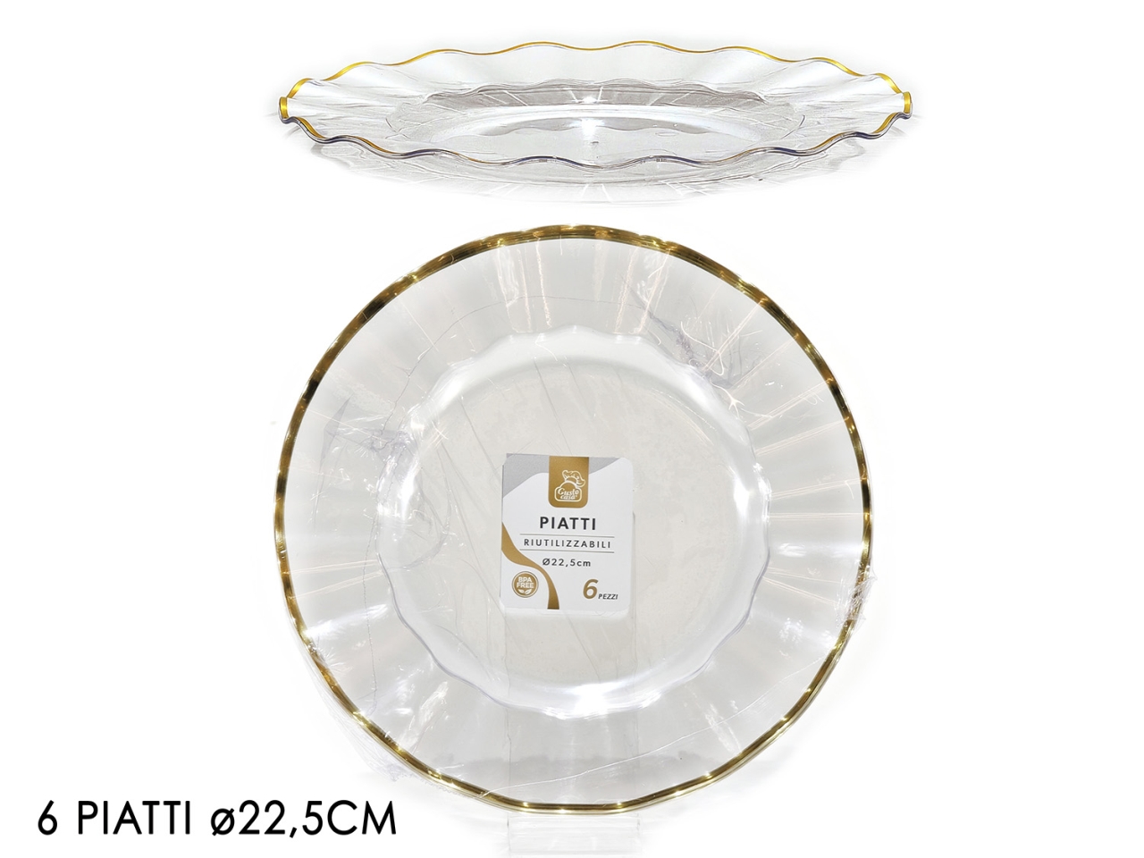 SERVIZIO PIATTI 22,5CM TRASP.6PZ 491824