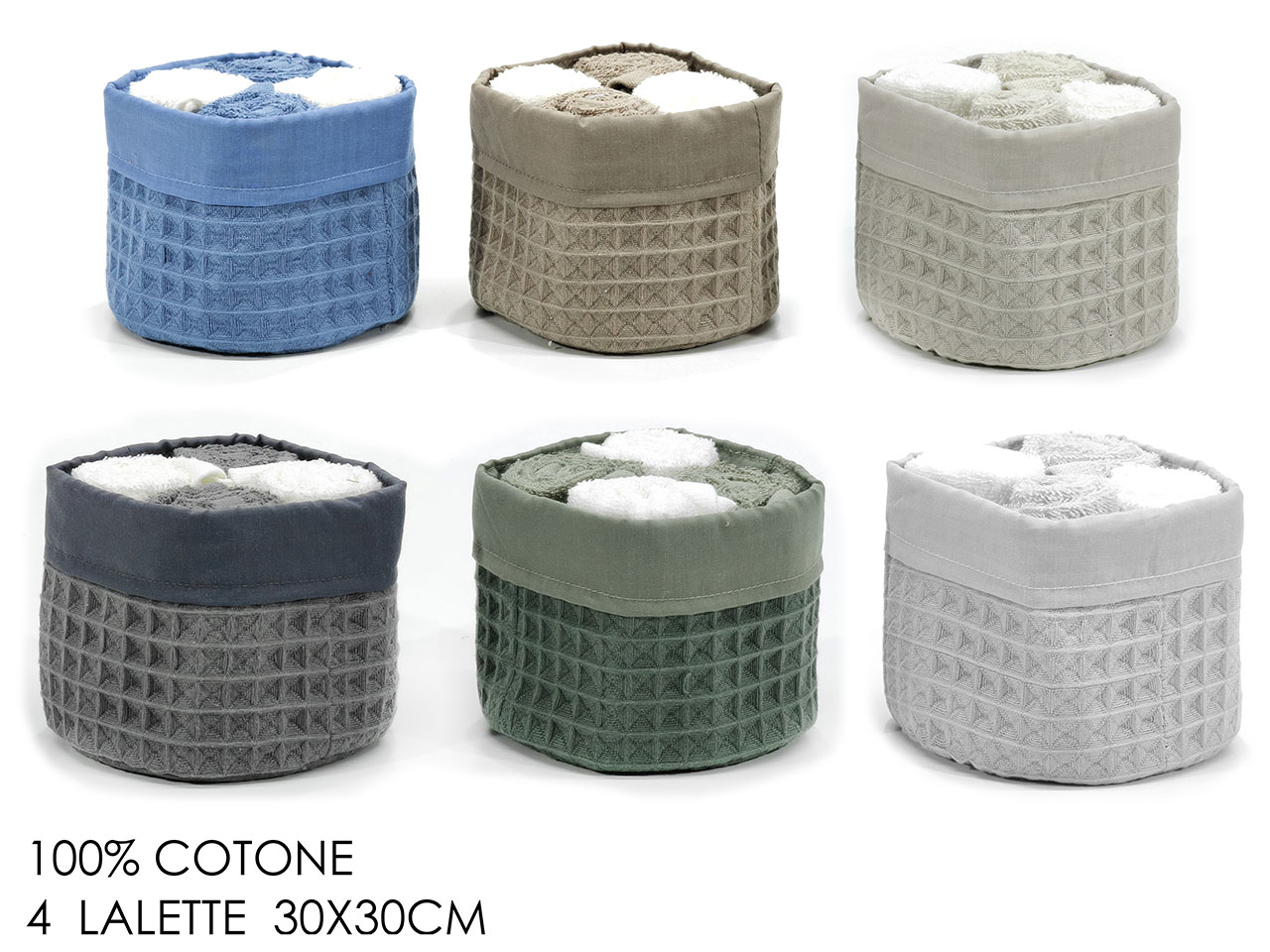 LAVETTE CON CESTINO 30X30CM 4PZ 441701