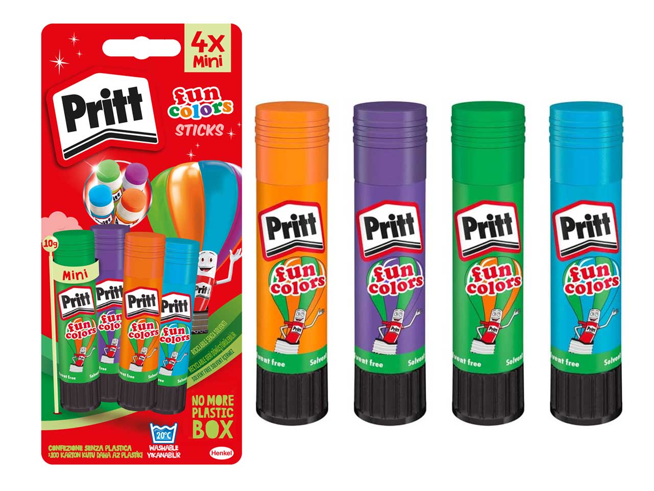 PRITT COLLA STICK FUN COLORS 10G 4PZ 2776968