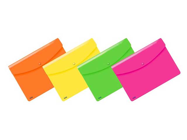 BUSTA NEON C/BOTTONE A4 ASS. 400116127