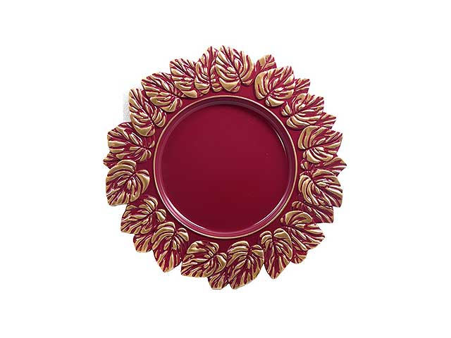 S.PIATTO BURGUNDY/ORO D.35cm PVC 130854