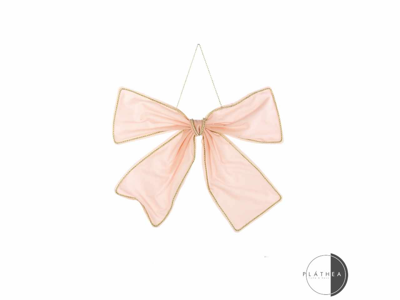 DECORO FIOCCO ROSA 39X31CM IN PO 133238