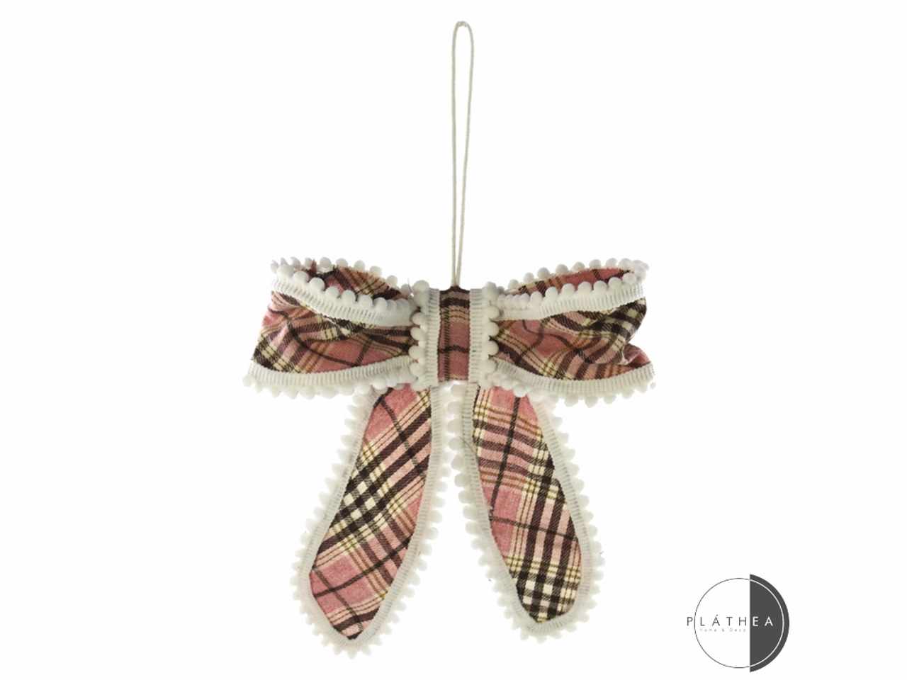 DECORO FIOCCO ROSA SCOZZESE 38X3 133317