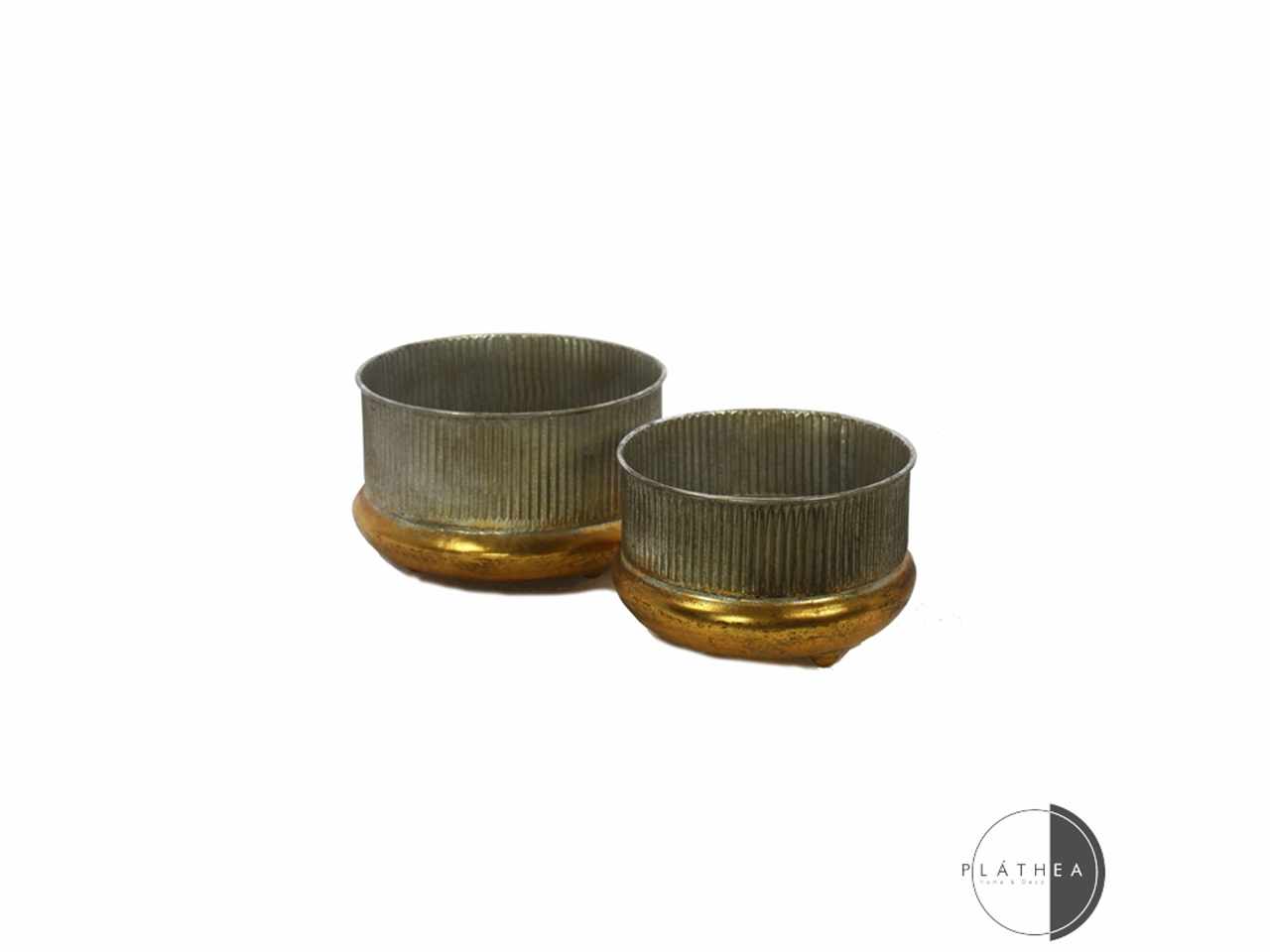 VASO 2PZ ARGENTO/ ORO IN METALLO 132225 VASO 2PZ ARGENTO/ ORO IN METALLO 132225