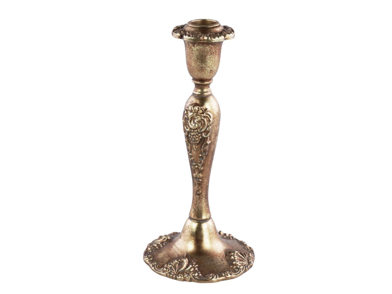 PORTACANDELA ORO H.21CM IN RESIN 134705 $
