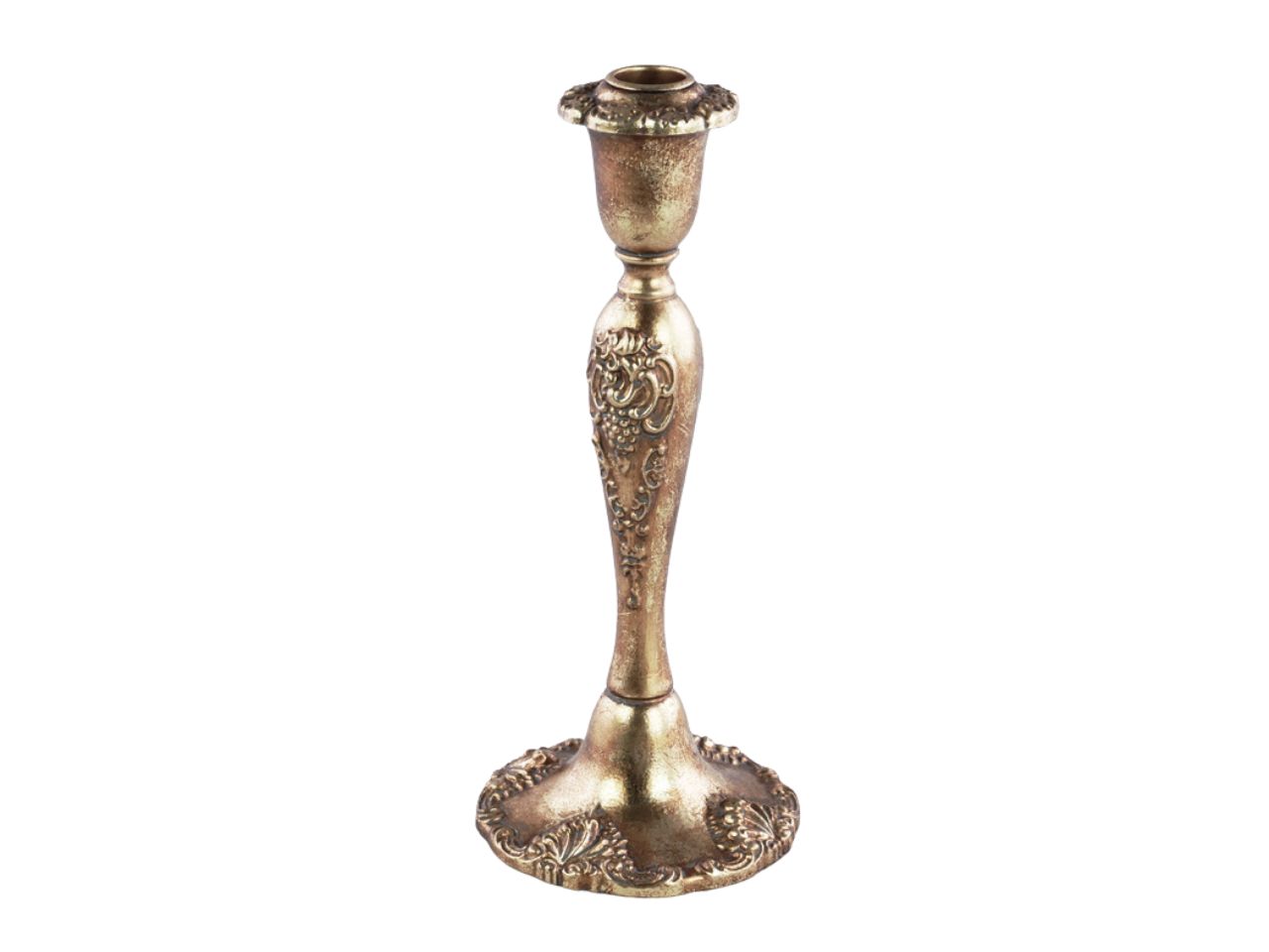 PORTACANDELA ORO H.25CM IN RESIN 134706 $