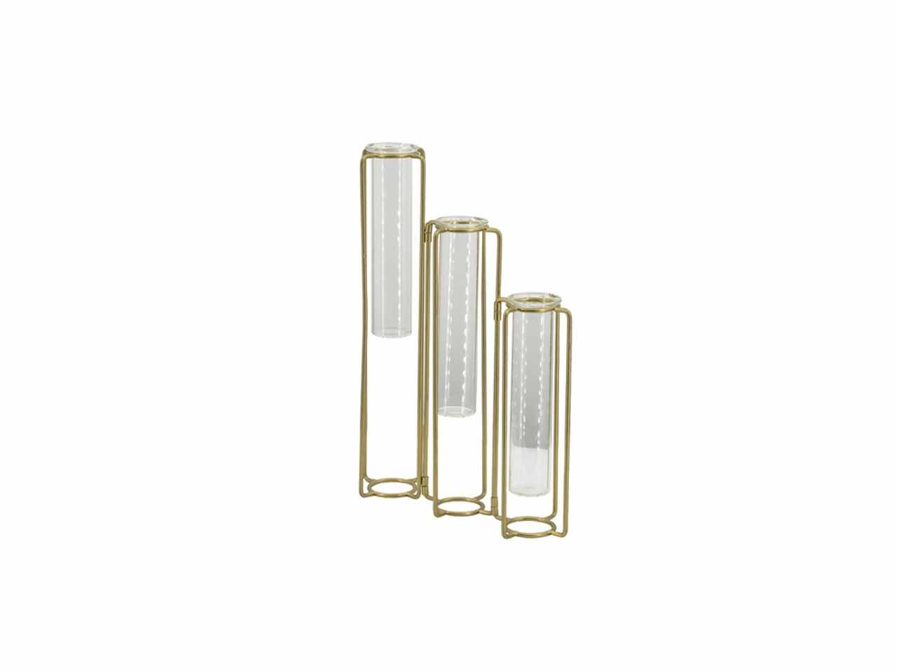 PORTAFIORI 3 PEZZI ORO 21X7X38CM 801432