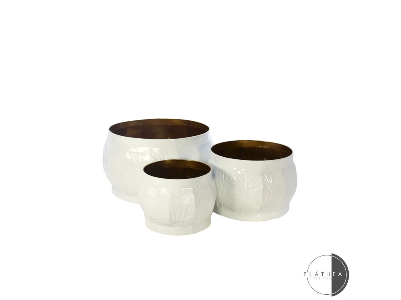 CACHE-POT BIANCHI METALLO 3PZ 132293
