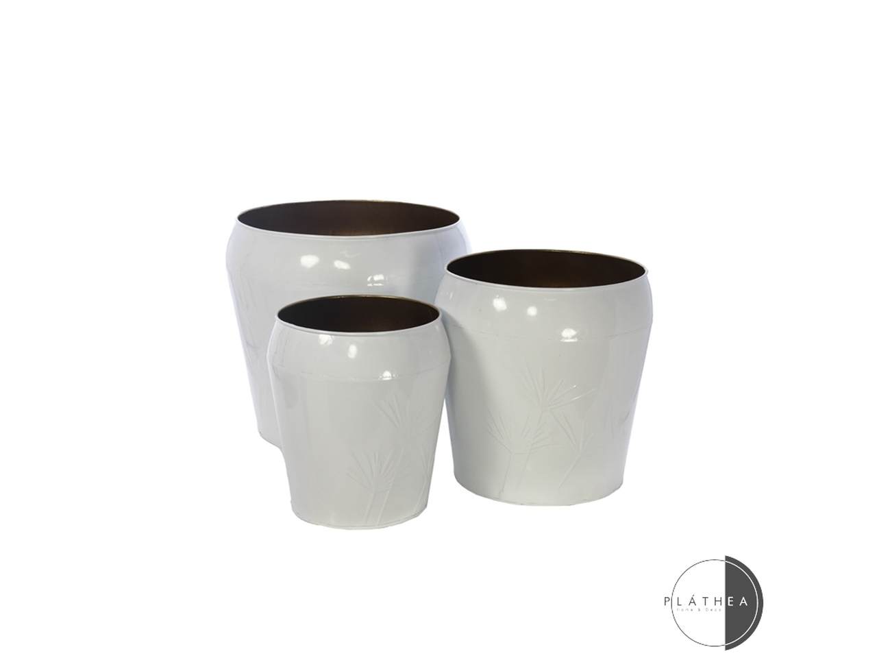 CACHE-POT BIANCHI METALLO 3PZ 132294
