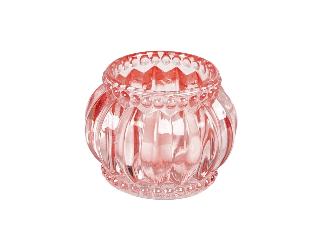 PORTACANDELA ROSA D.6X5CM VETRO 137491