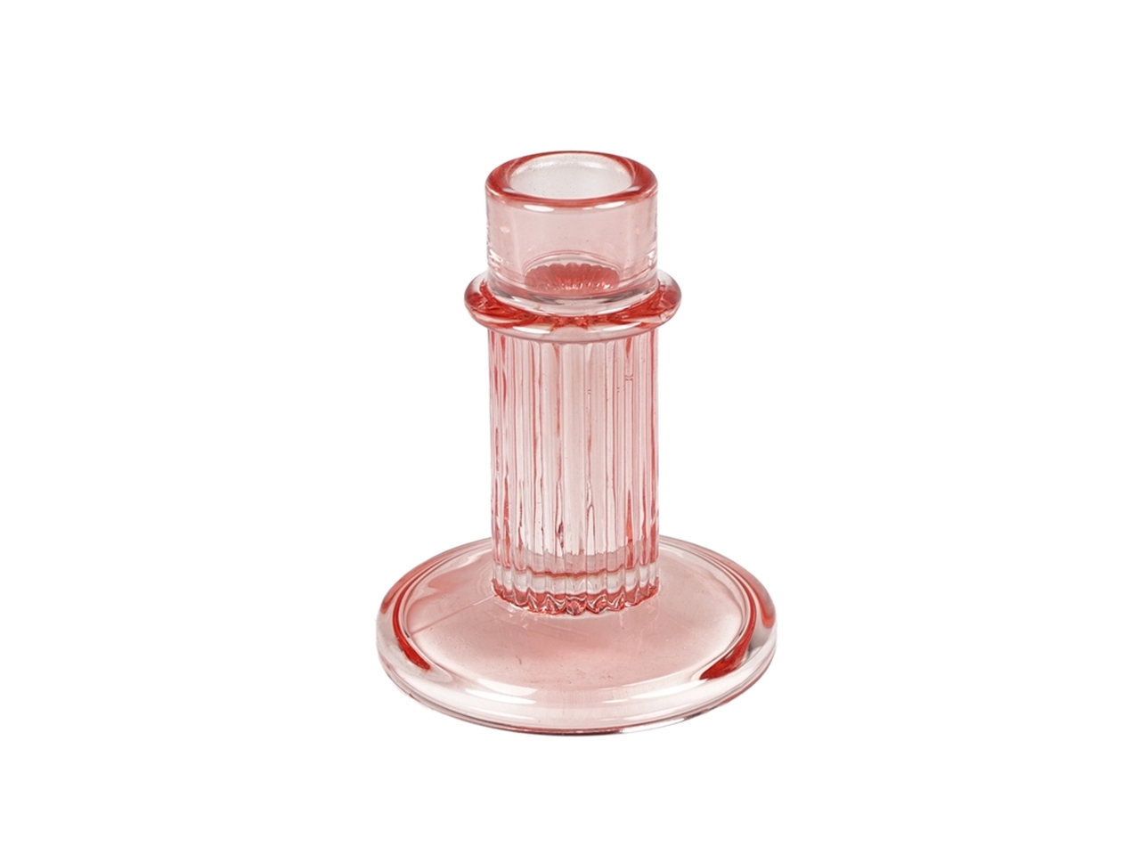 PORTACANDELA ROSA D.8X10CM VETRO 137495