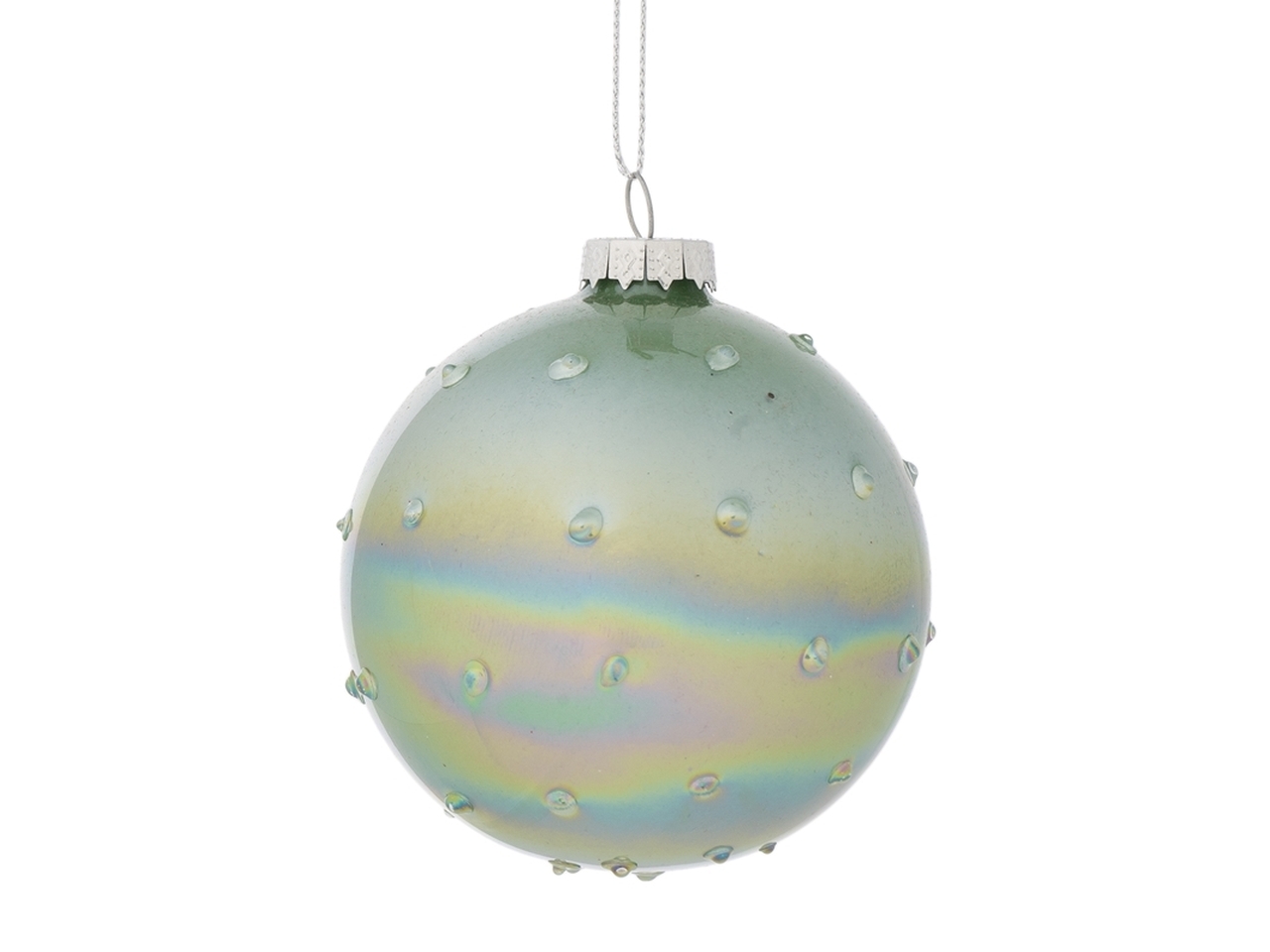 PALLA VETRO 12CM VERDE IRIDESC. 139286