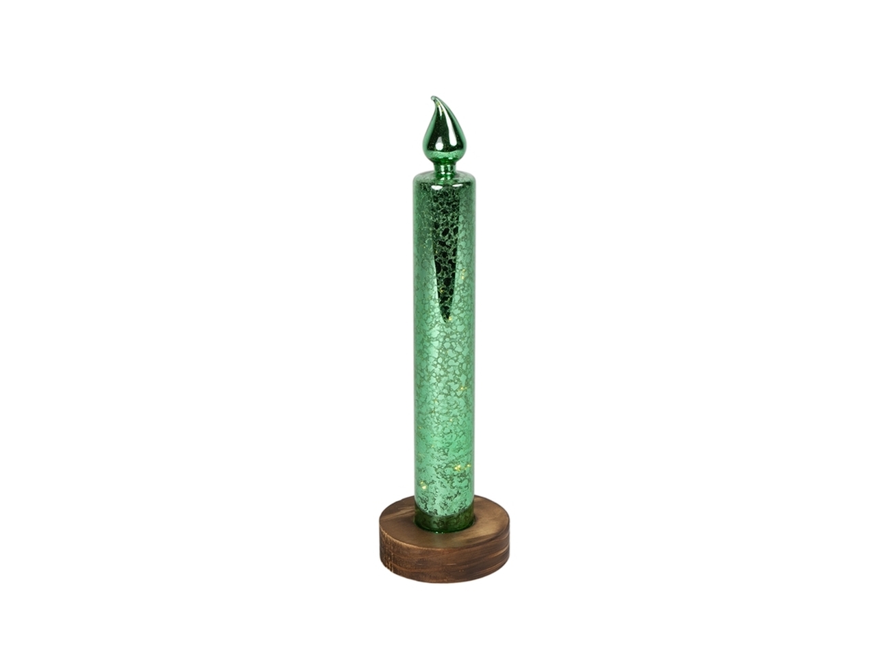 CANDELA VETRO 8X30CM LED VERDE 139655 CANDELA VETRO 8X30CM LED VERDE 139655