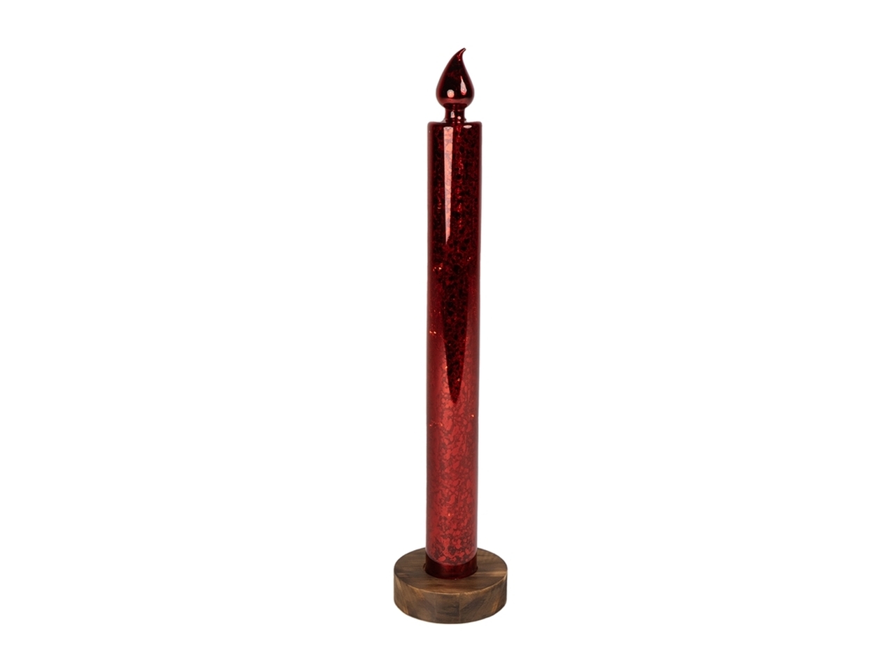CANDELA VETRO 8X40CM LED ROSSA 139659 CANDELA VETRO 8X40CM LED ROSSA 139659