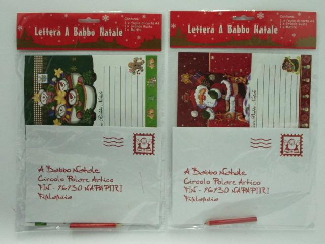 LETTERA BABBO NATALE C/BUSTA E MATITA ASS.