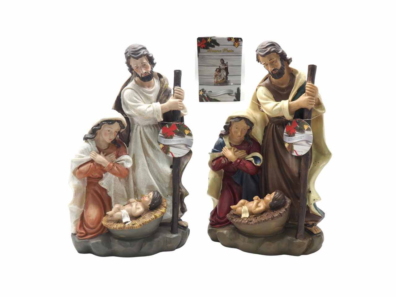 NATIVITA’ 35CM C/BASE ROCCIA 23X15CM ASS.