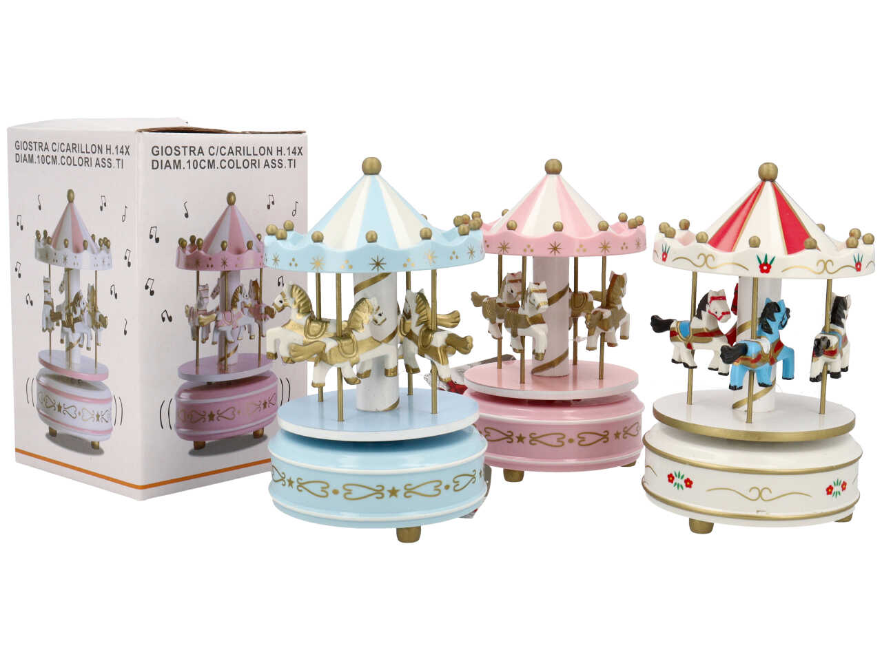 GIOSTRA CAVALLI C/CARILLON 10XH14CM 4ASS.