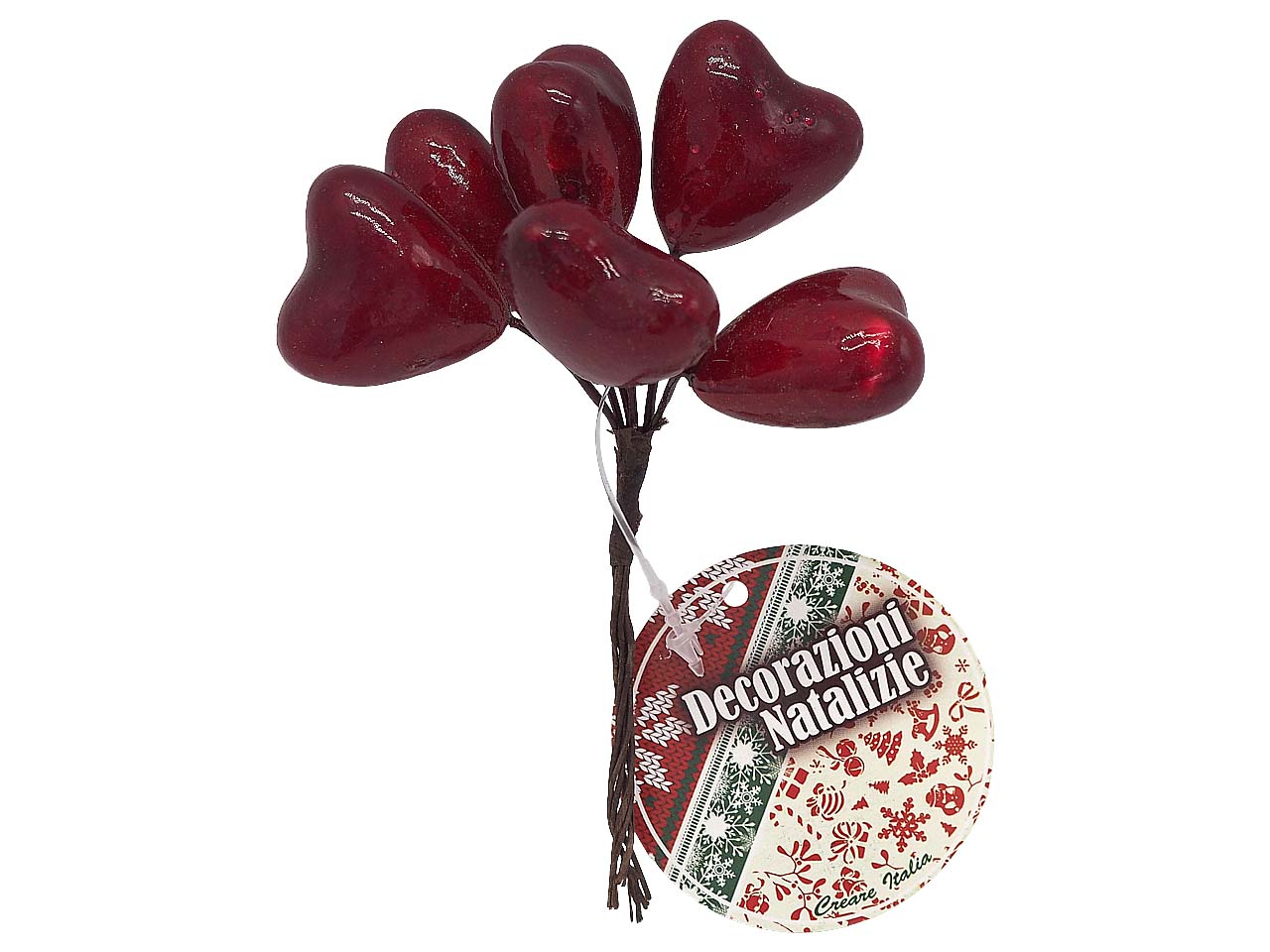 PICK CUORI MAZZETTO 6PZ 2,8XH.12CM ROSSI