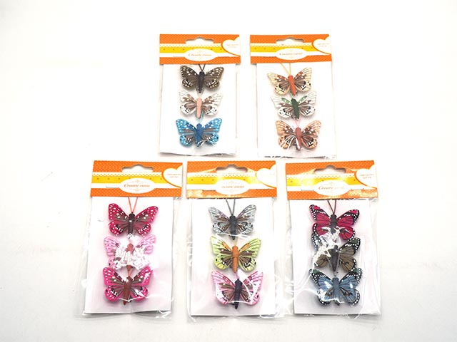 FARFALLA CARTA C/CLIP 5cm 3pz