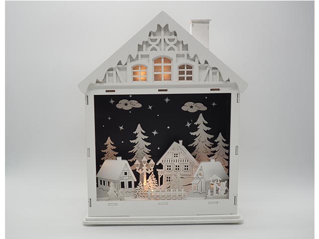 CASETTA LEGNO C/LUCE 36X28X10cm.