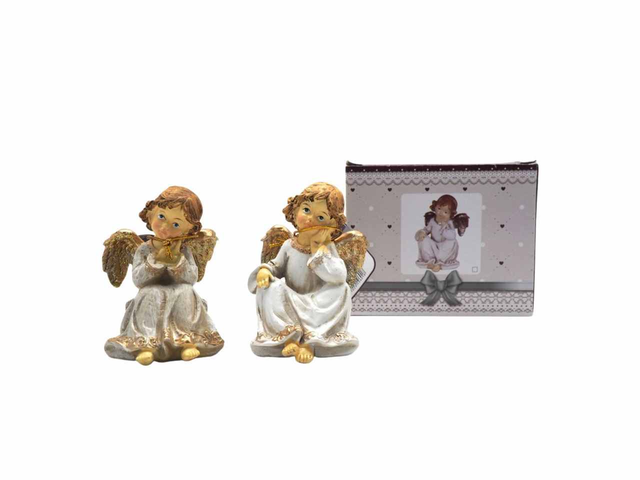 ANGELI SEDUTI 10X9X8CM 2COLORI 2PZ