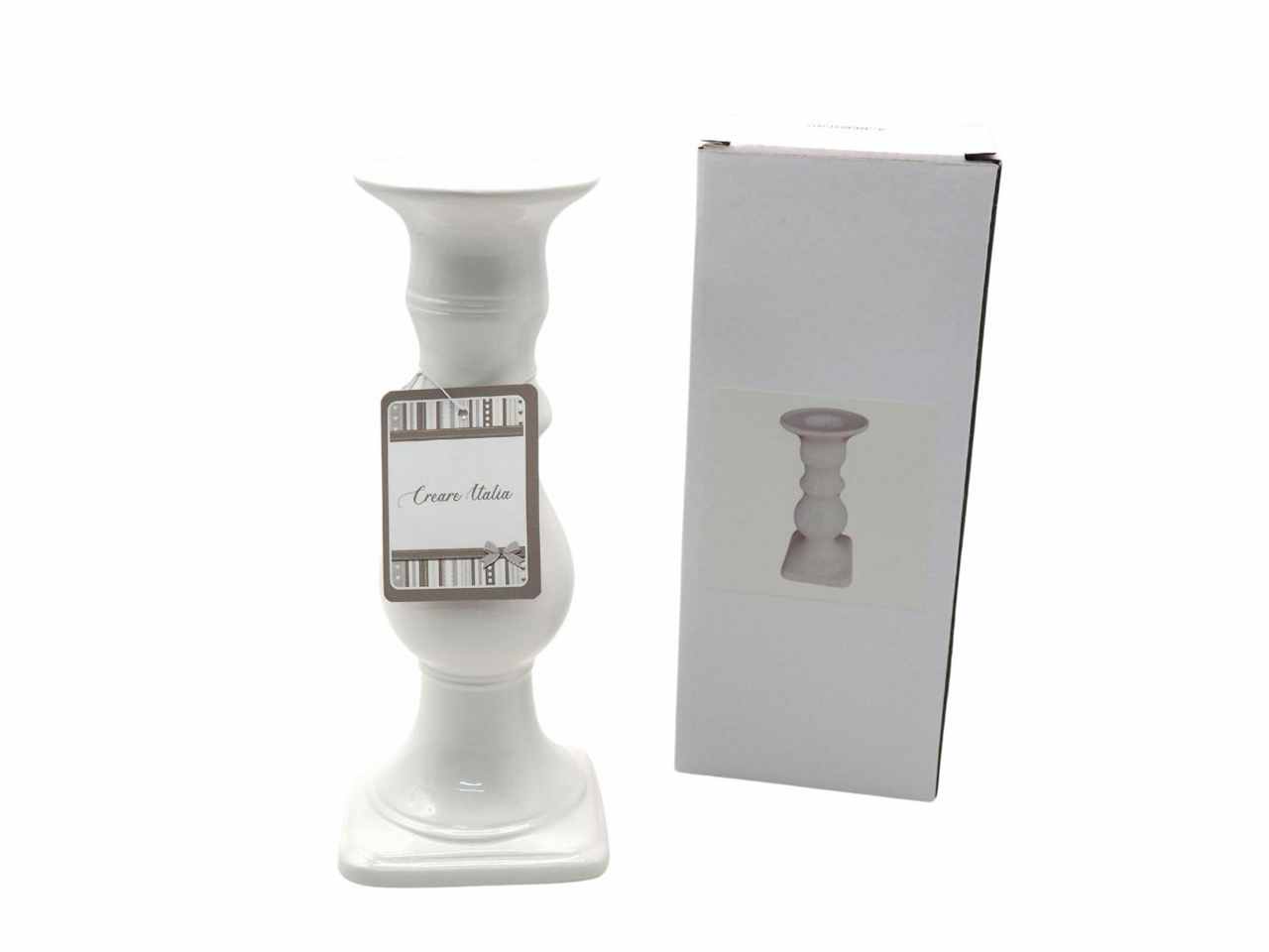 CANDELABRO BIANCO CERAMICA II MIS. 24, CANDELABRO BIANCO CERAMICA II MIS. 24,