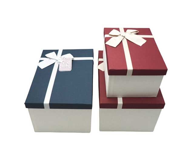 SCATOLE 2pz CARTA RETT.ALTE C/FIOCCO