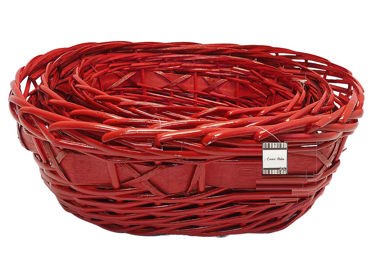 CESTO ROSSO 3pz OVALE