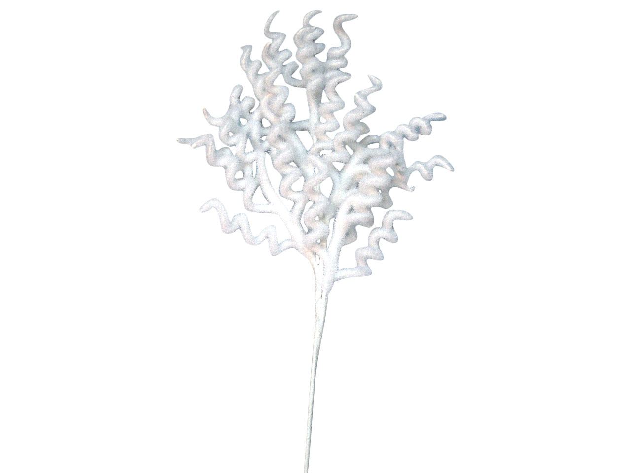 FASCIO C/SPIRALI FLOCCATE BIANCHE 107cm