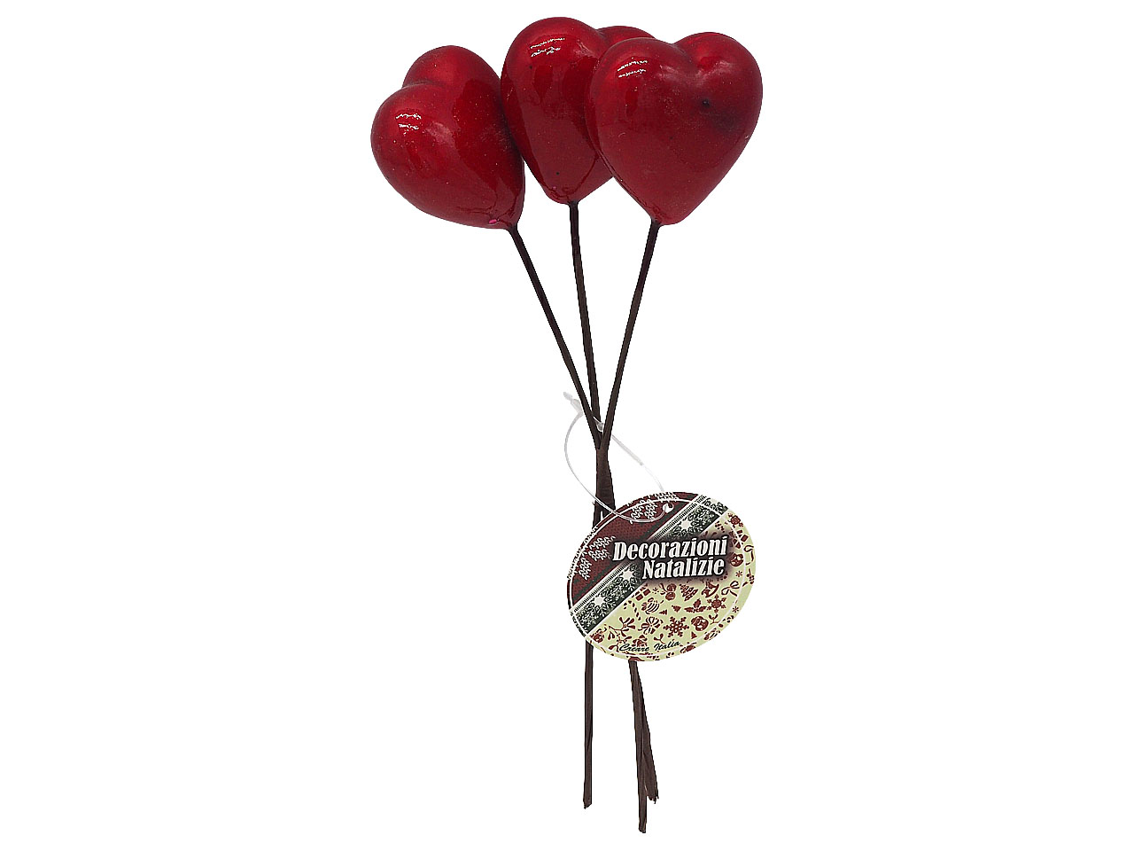 PICK CUORI MAZZETTO 3PZ 4,5XH.19CM ROSSI