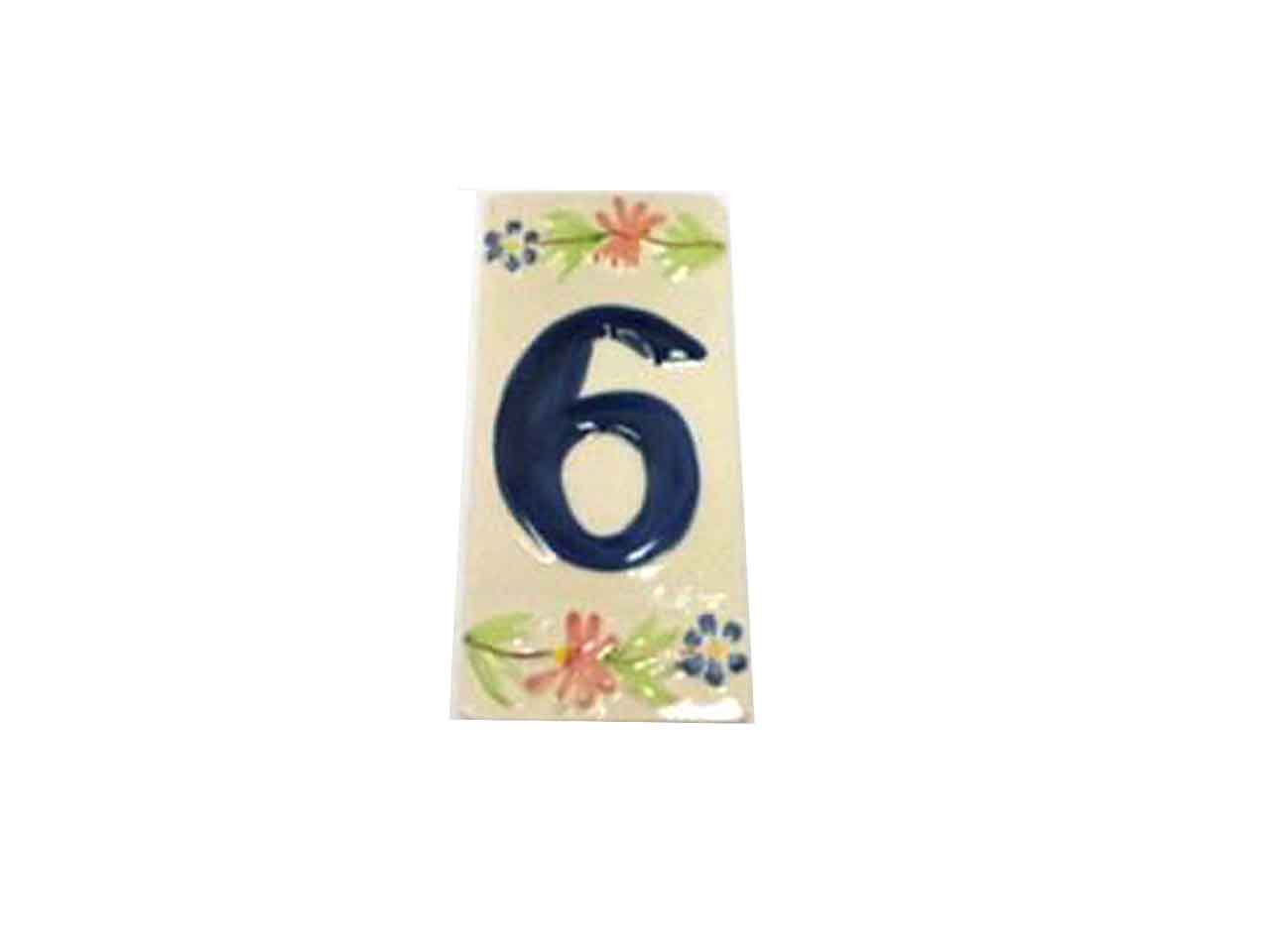 NUMERO 6 FUORI PORTA RETT.H.14,5×6,8cm