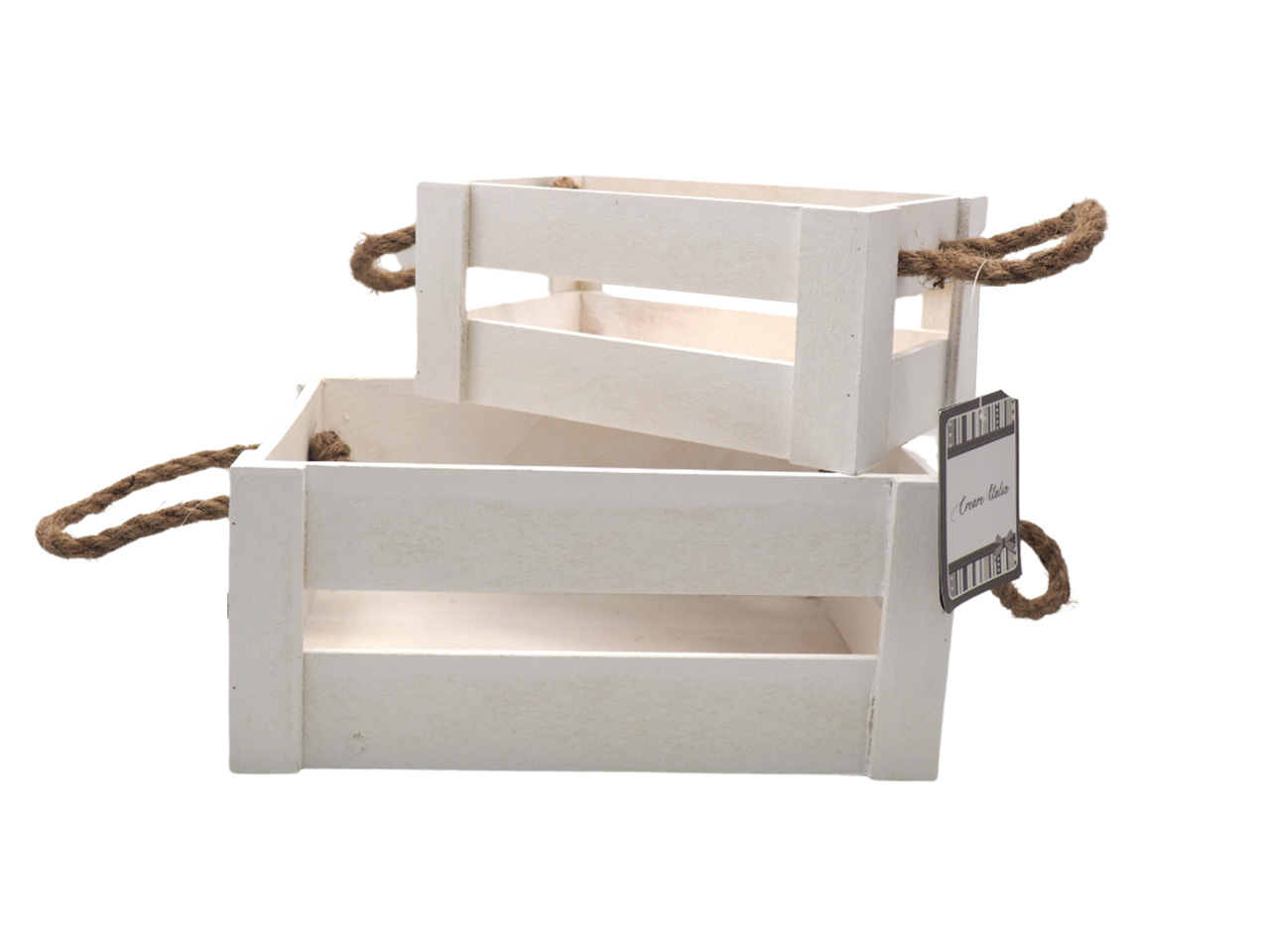 CASSETTA LEGNO 2pz H11x25x17+H9x20x12cm