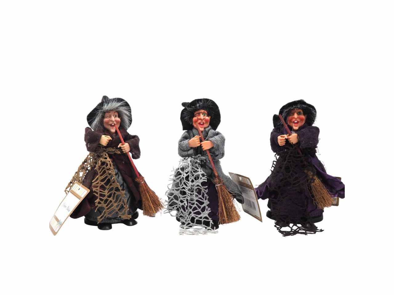 BEFANA PORTA DOLCIUMI 16CM C/SCOPA 3ASS.