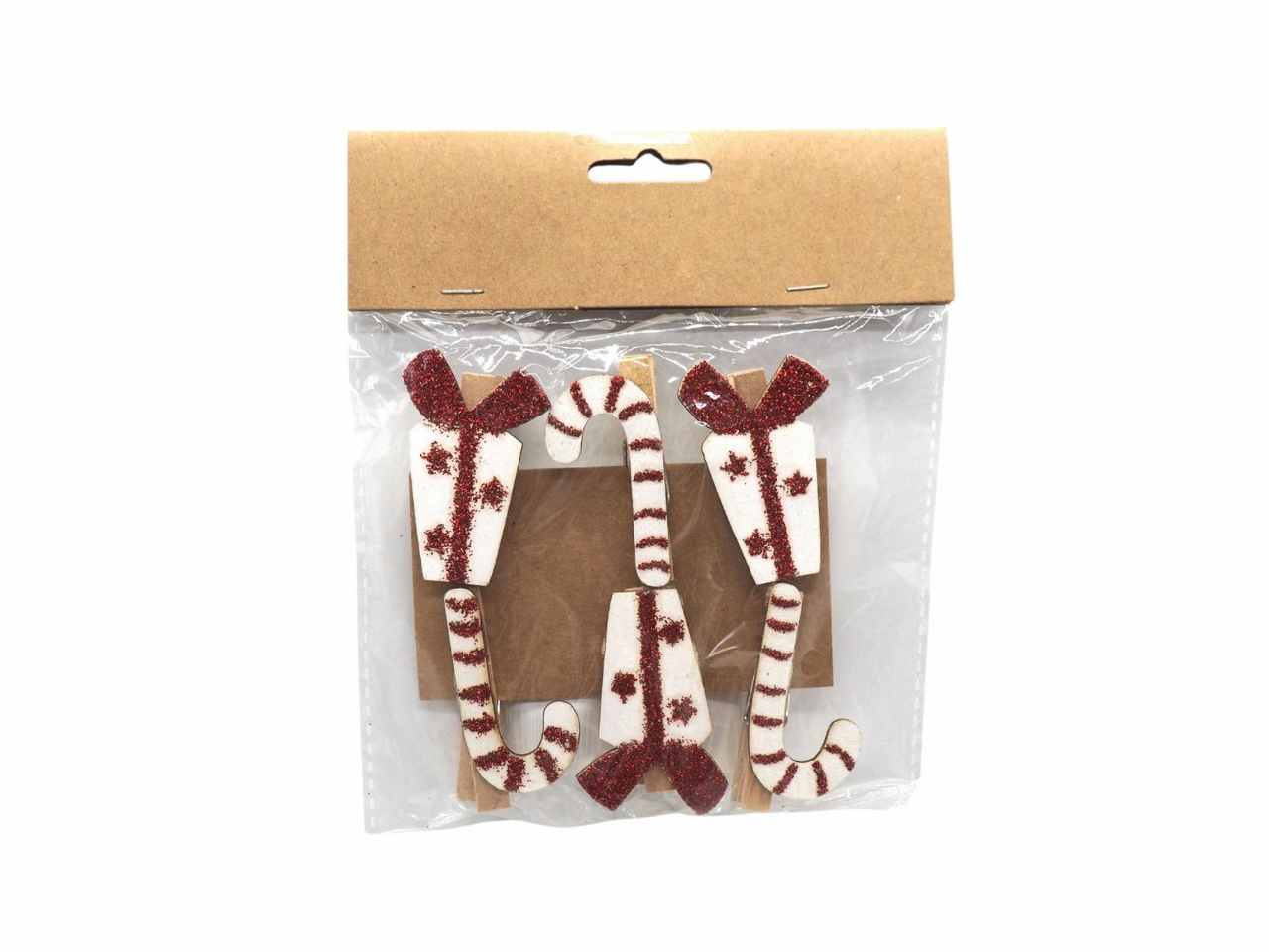 BLISTER 6 MOLLETTE NATALIZIE IN LEGNO