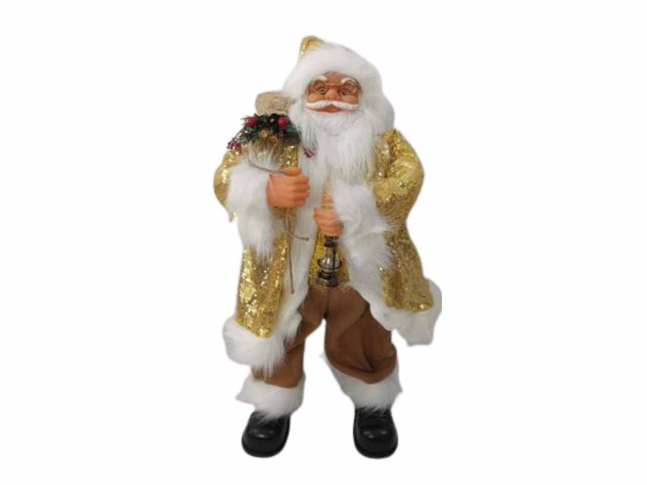 BABBO NATALE CON PAIETTES 70CM MUSICHE