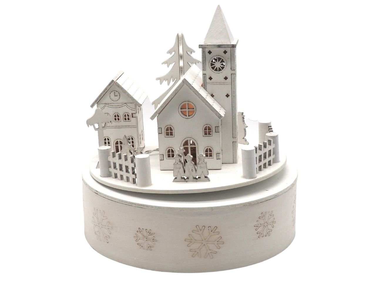 CARILLON C/PAES.LEGNO C/LUCE 16X17,5CM