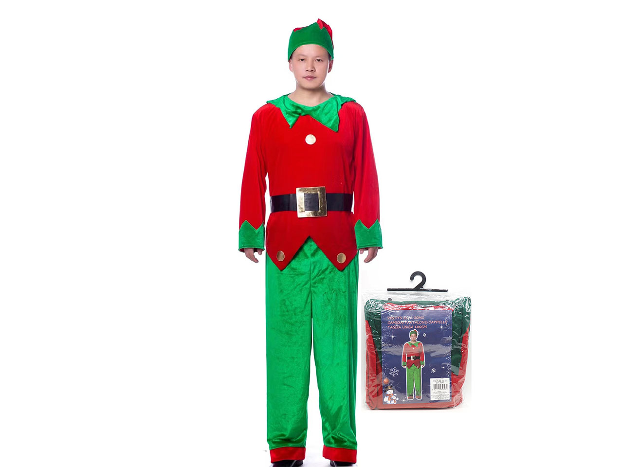 VESTITO DA ELFO PER UOMO CON CAMICIA,