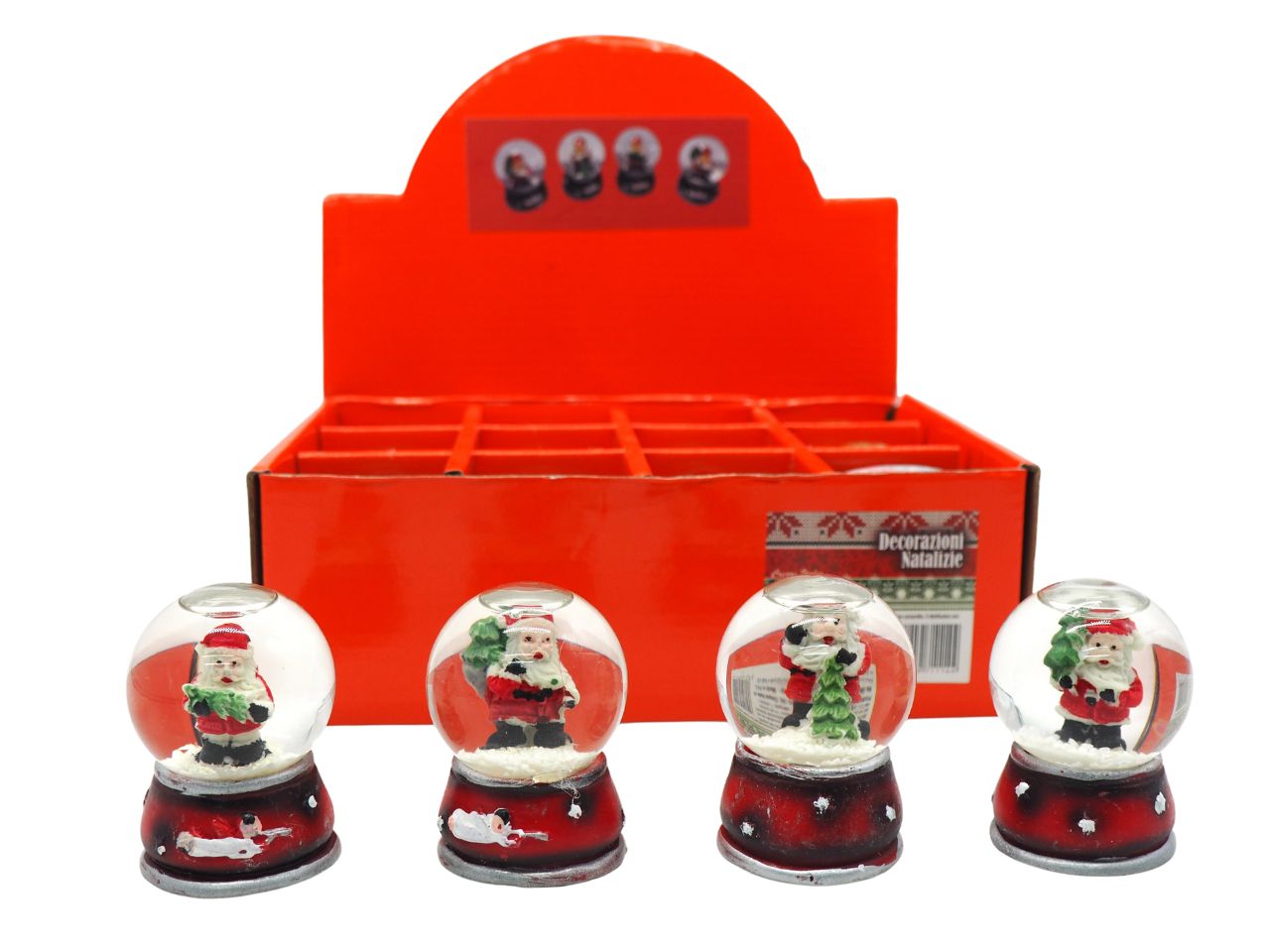 AMPOLLA C/BABBO NATALE ACQUA+NEVE 4,2XH6CM 4ASS.