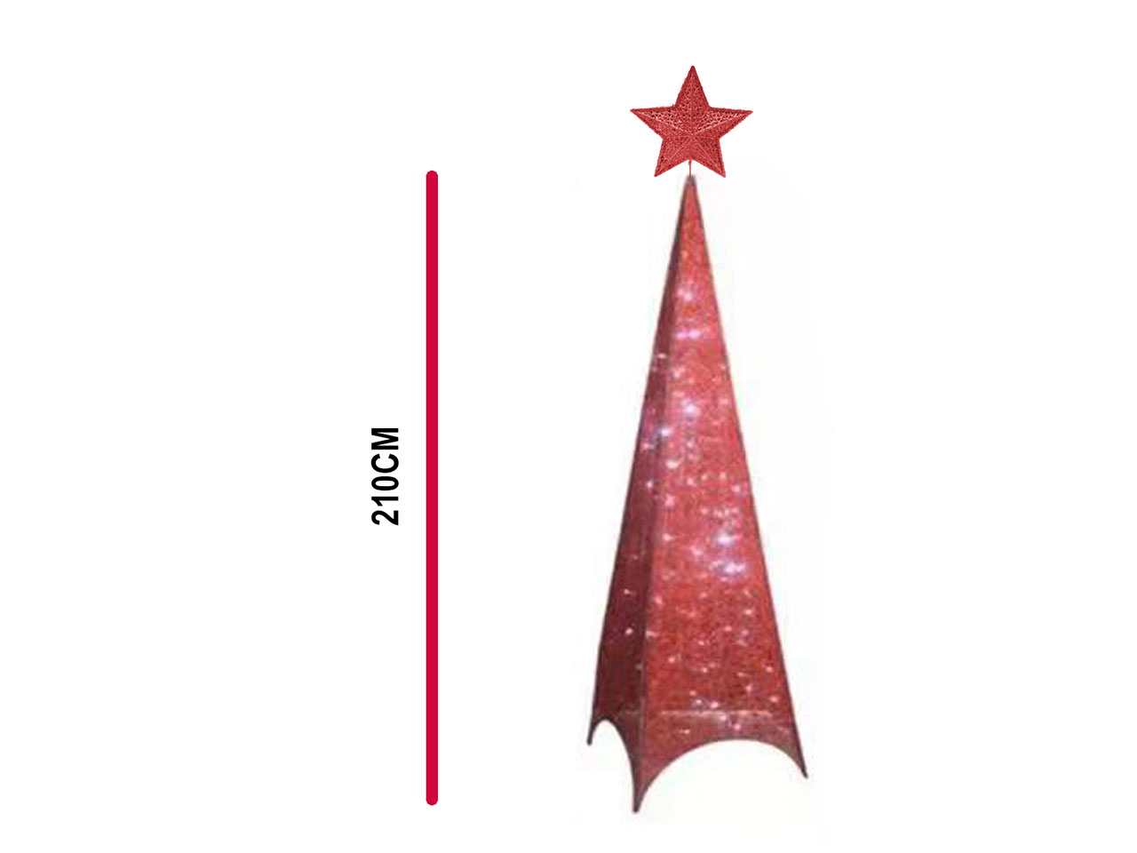 ALBERO METALLO H.210 C/120LED ROSSO