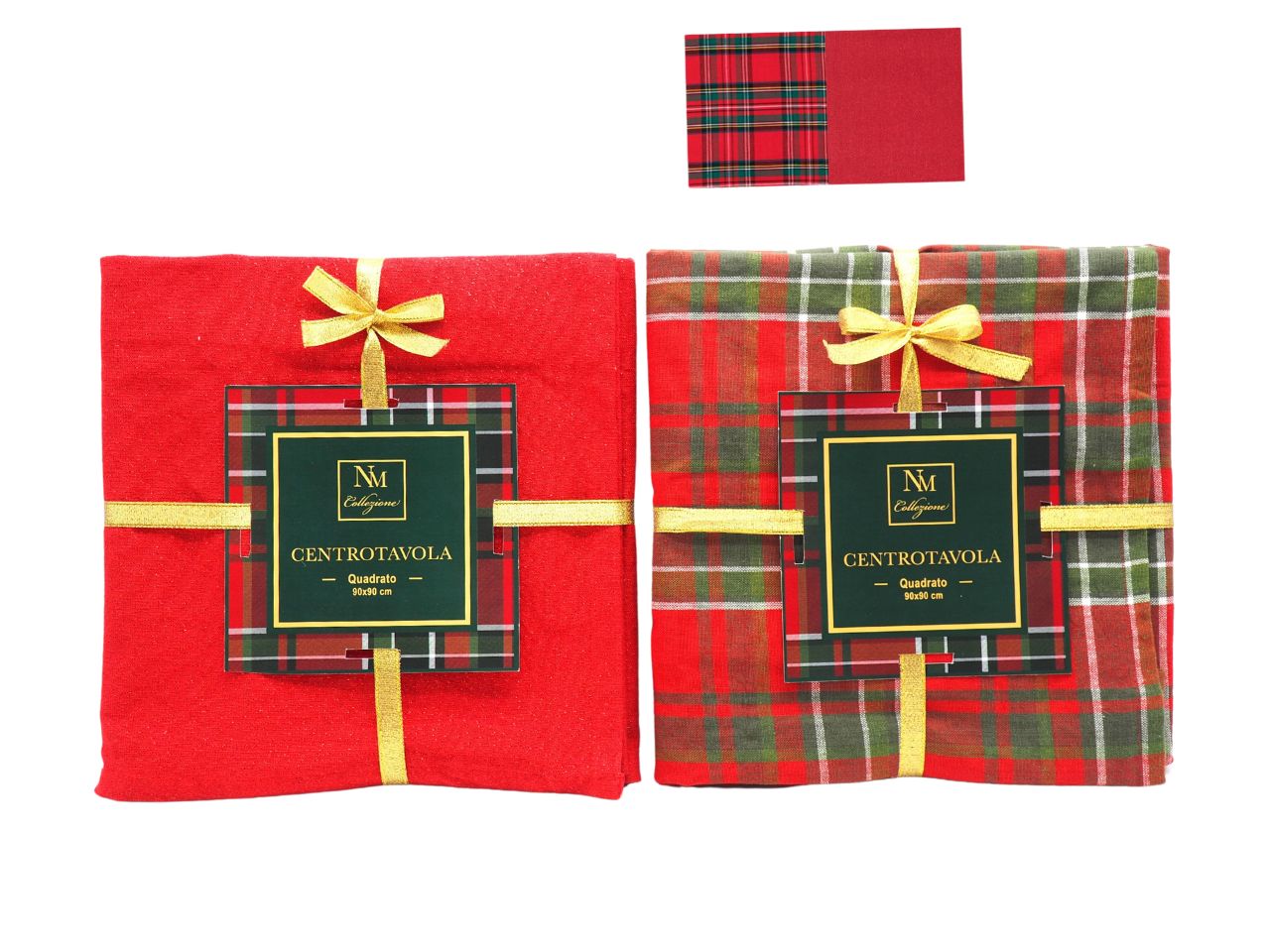 TOVAGLIA NAT.90X90CM TARTAN/LUREX