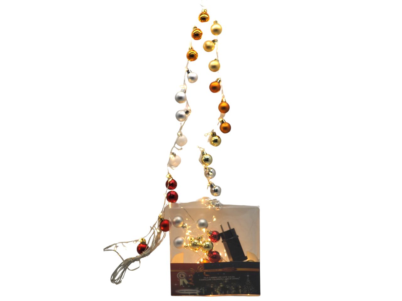 CATENA LUCI 48M.LED B.CALDO C/PALLE 120CM