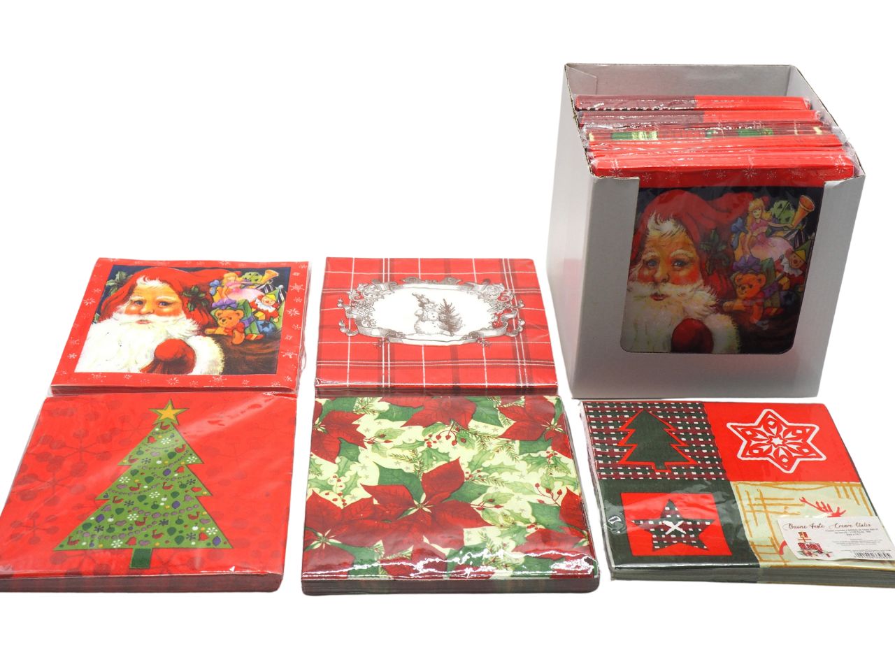 TOVAGLIOLI NATALIZI 17X17CM 20PZ FANTASIE ASS.