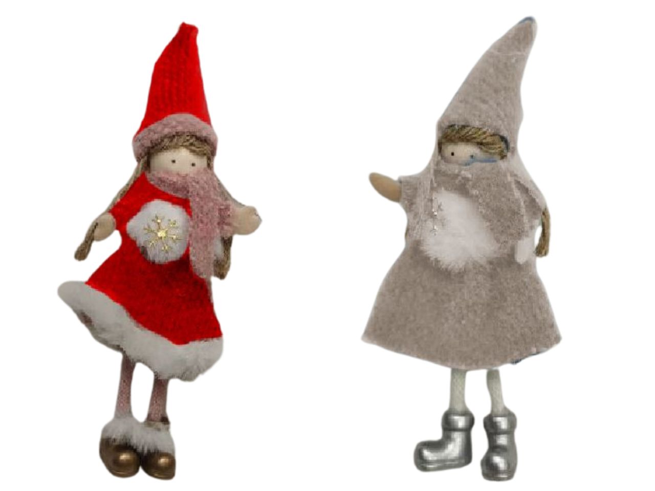 BAMBINA C/CAPPELLINO H15CM ROSSO/PANNA