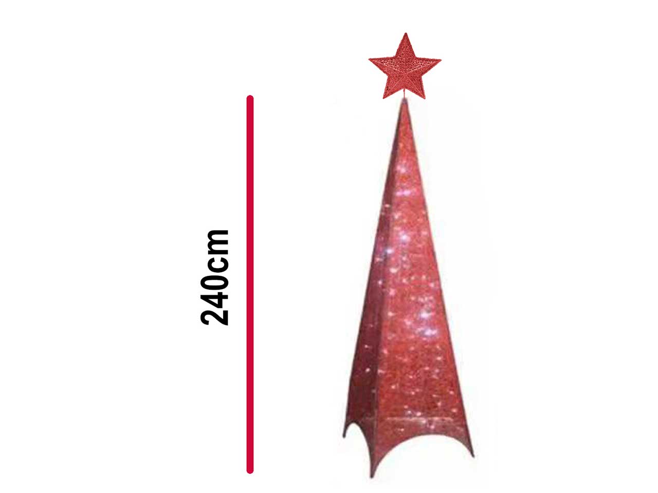ALBERO METALLO H.240 C/120LED ROSSO